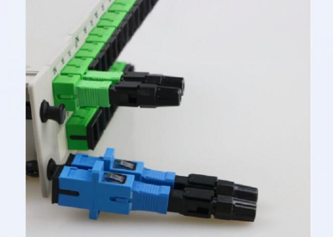 Quick Assembly Connector For Indoor Cable , Blue Optical Fiber Connectors SC / UPC