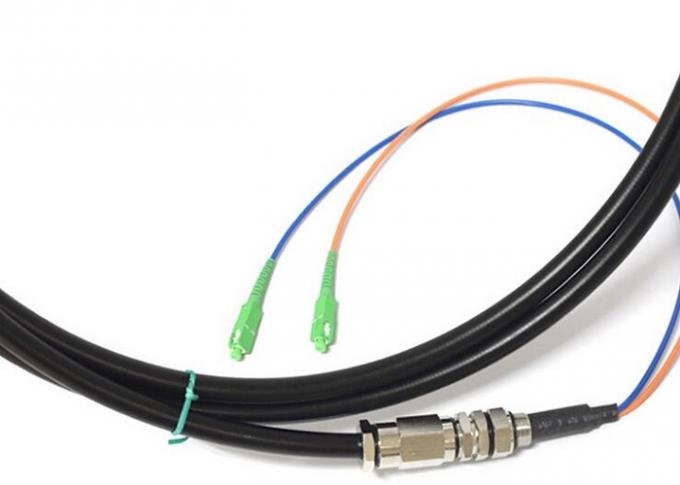 Outdoor Optical Fiber Pigtail SC / APC 2 Core Black Jacket For Local Area Network