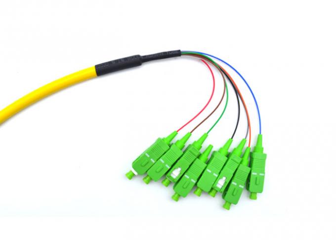 Bundle SM Optical Fiber Pigtail Patch Cord 8 Core Multimode With SC / APC Connector