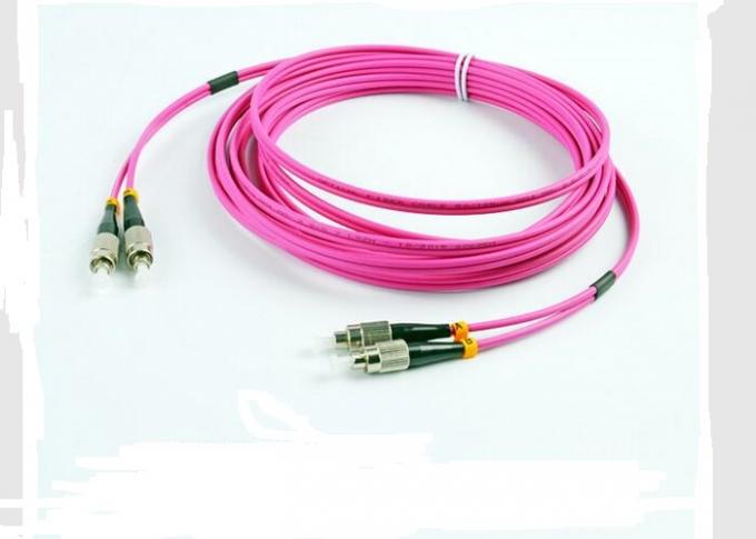 Gigabit Multimode Fiber Optic Patch Cord Duplex OM4 FC - FC  Patch Cord OEM / ODM