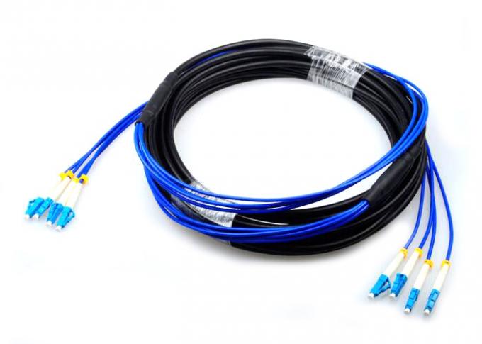 LC - LC Single Mode Patch Cord , Armored 4 Core Optical Fiber Cable For Outdoor