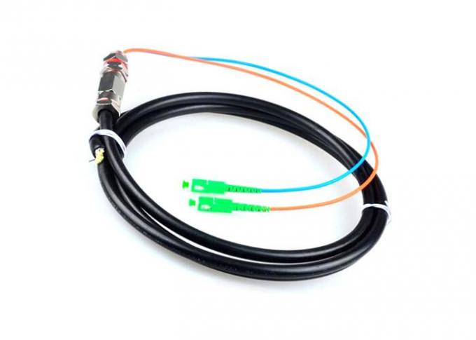 5M Waterproof SC / APC Pigtail , G652D 2 Core Single Mode Fiber Optic Cable