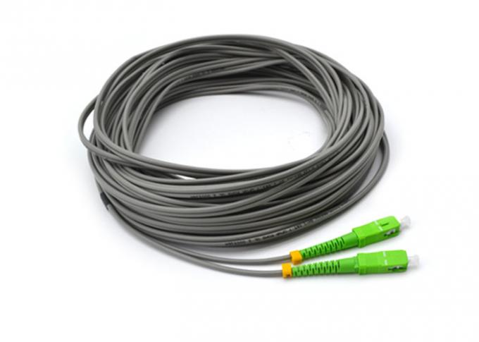 50 M SC / APC Optical Fiber Pigtail , Gray 2 Core Simplex Single Mode Pigtail