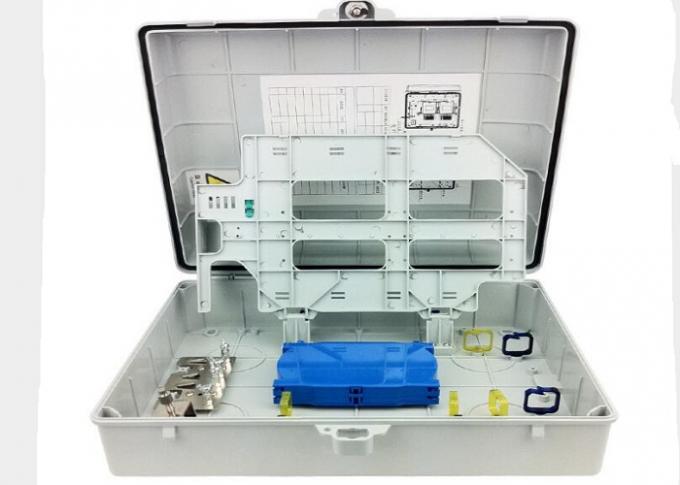 Grey / Beige Fiber Optic Distribution Box 48 Ports ABS FTTH Termination Box