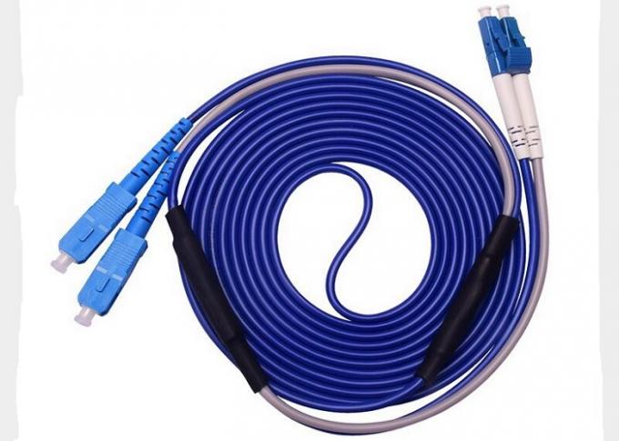 SC / UPC - LC / UPC Fiber Optic Patch Cord 3M SM Fiber Optic Duplex Cable For FTTH