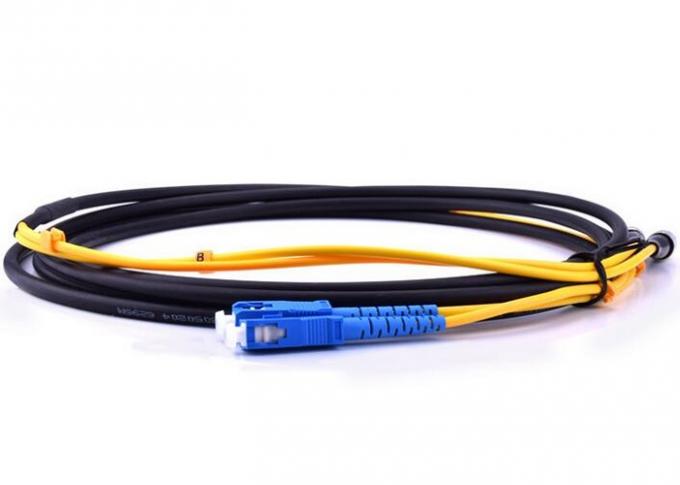 Armored SC - FC Patch Cord , SM Duplex Fiber Optic Jumper Waterproof / Sunblock