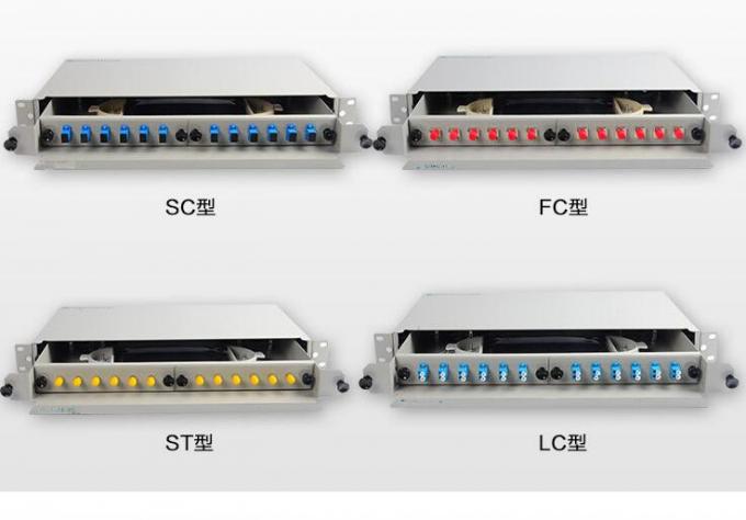 SC Fiber Optic Patch Panel 12 Port 1U Single Mode ODF Fiber Termination Panel