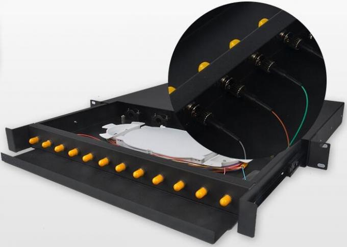 Rack Mount Fiber Optic Patch Panel Drawer Type 19 Inch 12 Core For Broadband