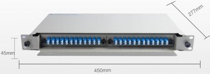 Pigtail Fiber Optic Distribution Frame , 24 Port Rack Mount Patch Panel Simplex