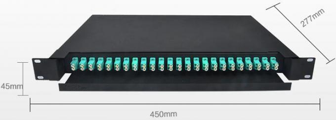 Metal Frame 1U 24 Port Patch Panel , Multimode 48 Core Optical Patch Panel