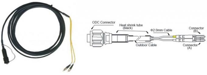 ODC Connectors Fiber Optic Patch Cord 2 Core Waterproof  For Telecommunications