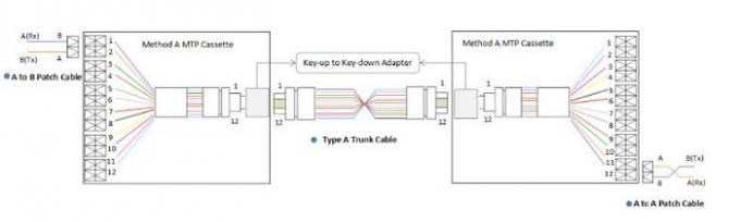 24 Fiber MTP / MPO Patch Cord Single Mode 12 Port Fiber Patch Panel LC UPC Duplex