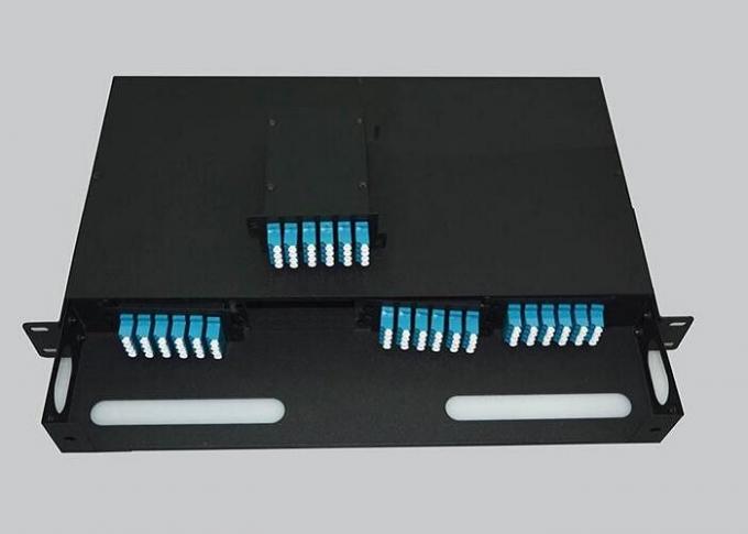 Black Metal Frame Optical Fiber Patch Panel 96 Core Multimode  Black / Beige