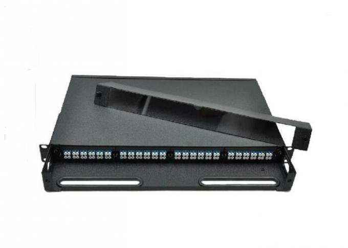 Black Metal Frame Optical Fiber Patch Panel 96 Core Multimode  Black / Beige