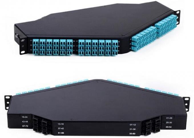 Tri - Angle MPO - LC Fiber Optic Patch Panel 144 Ports Duplex / Simplex For LAN Network