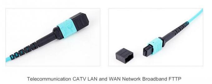 OM1 OM2 MPO Trunk Cable , MTP - MPO Fiber Connector For LAN Network