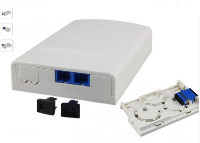 Gray Plastic Fiber Optic Distribution Box  2 *  SC FTTH Flame Retardant For Indoor