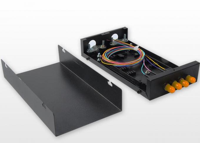 ST SM Metal Fibre Distribution Frame , 4 Port 4 Core Optical Fiber Termination Box