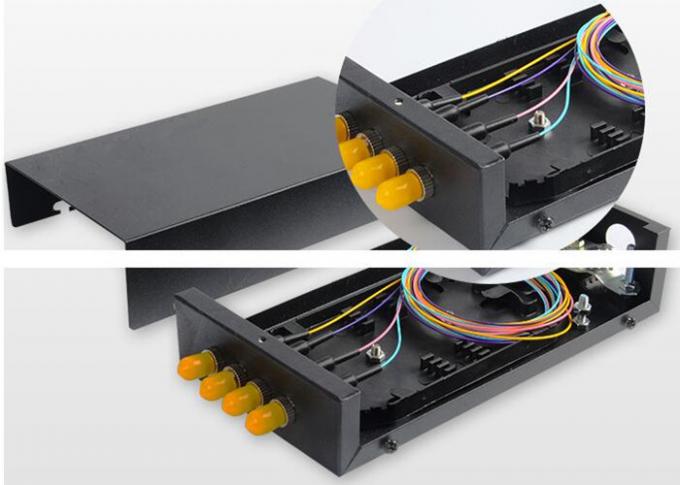 ST SM Metal Fibre Distribution Frame , 4 Port 4 Core Optical Fiber Termination Box