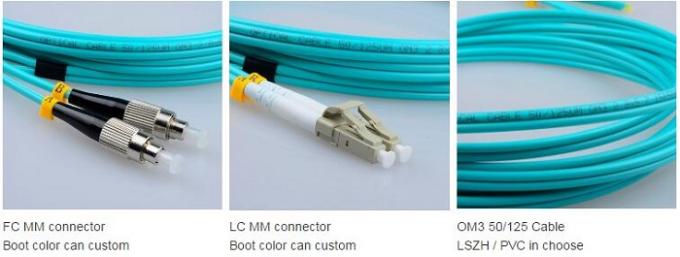 OM3 OM4 Fiber Optic Patch Cord Stability Length Customized With LC Connector