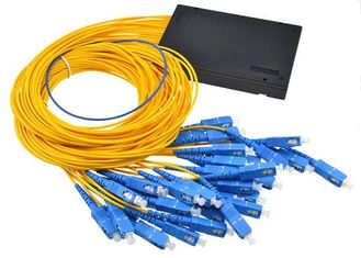 China Low PDL Stable 1X16 PLC Splitter , 900um Steel Tube Type Fiber Optic Coupler Splitter supplier