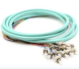 China 3 Meters Fiber Optic Pigtails Aqua OM2 / OM3 FC 12 Jacketed MM5010Gb For FTTH supplier