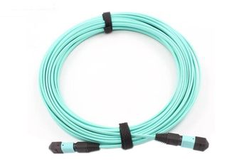China 12 Fiber Optic Patch Cord Aqua Color MPO - MPO LSZH SM / MM For Broadband supplier