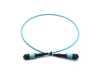 China FTTH Telecom MPO Patch Cord Blue 8 Core 12 Core Fiber Optic Cable APC Polishing supplier