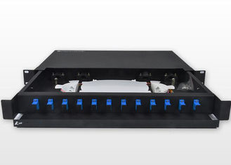 China 1U Fiber Optic Patch Panel Rack Mount 12 Core Blank ODF With SC Connector supplier