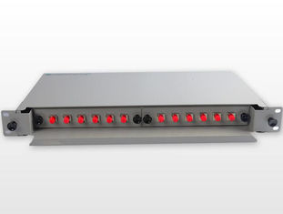 China Rack Mount Fiber Patch Panel 12 Port 19′′ 1U FC Adapter Singlemode Metal Alloy supplier