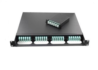 China Black Metal Frame Optical Fiber Patch Panel 96 Core Multimode  Black / Beige supplier