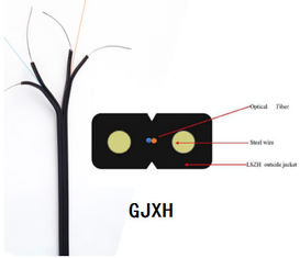 China 1 2 4 Core G657A1 FTTH GJXH Fiber Optic Drop Cable SM MM Indoor FRP Messenger supplier