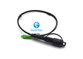 China Customized Length Fiber Optic Patch Cord Mini SC APC Waterproof Connector Black supplier