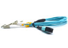 China OM3 / OM4 MPO Patch Cord 12 Core 5M Simplex / Duplex 10G Fiber Optic Cable factory