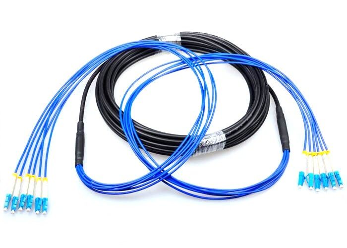 LC LC Single Mode Patch Cord , Armored 4 Core Optical Fiber Cable For